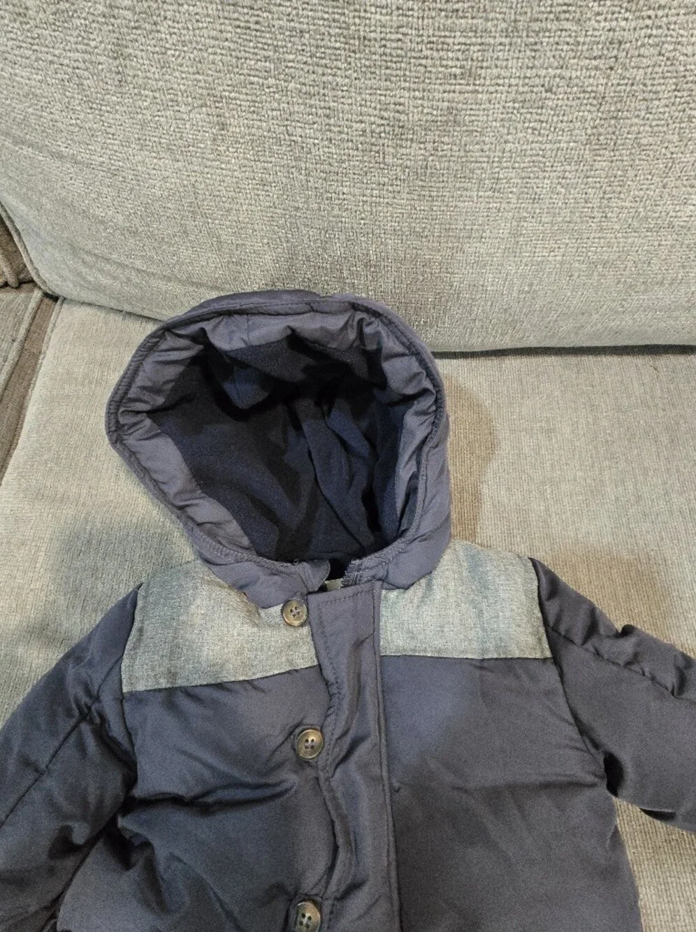 Kids Starting Out Navy Puffer Coat with Hood